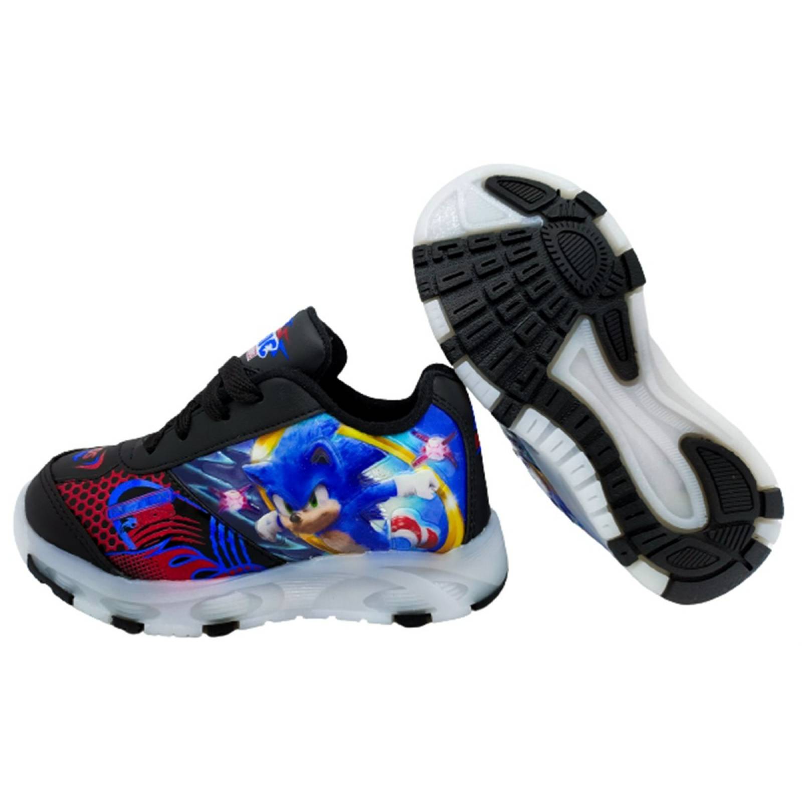 Tenis Niño Sonic Luces Leds The Hedgehog Juego 750-NN Negro (12.0 - 21.5)