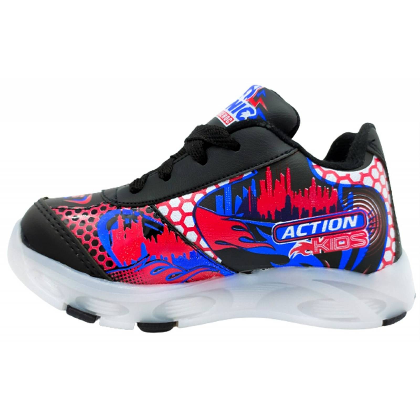 Tenis Niño Sonic Luces Leds The Hedgehog Juego 750-NN Negro (12.0 - 21.5)