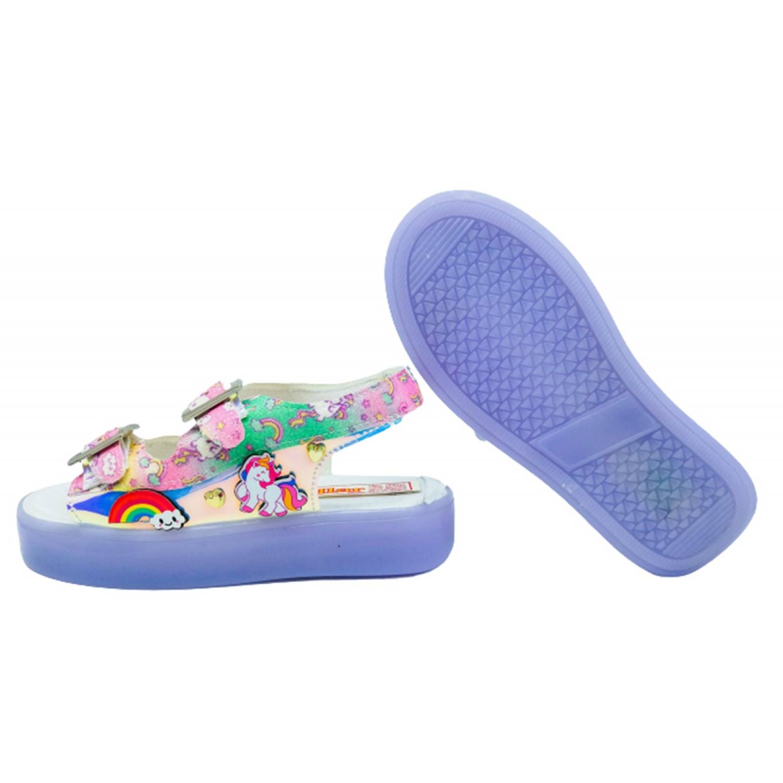 Sandalia Huarache Unicornio Niña Luces Led Ponys 067-029 (12.0 - 21.5)