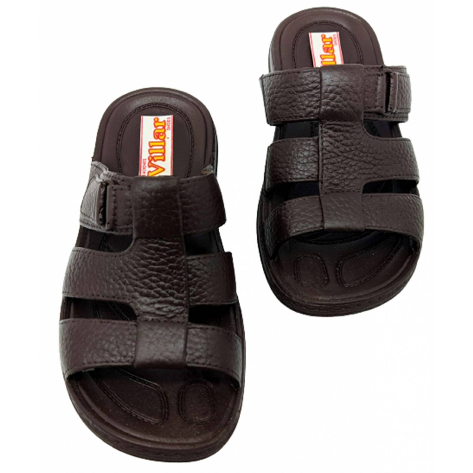 Sandalia Huarache Chancla Niño Velcro Playa Baño 001 Café (12.0 - 21.0)