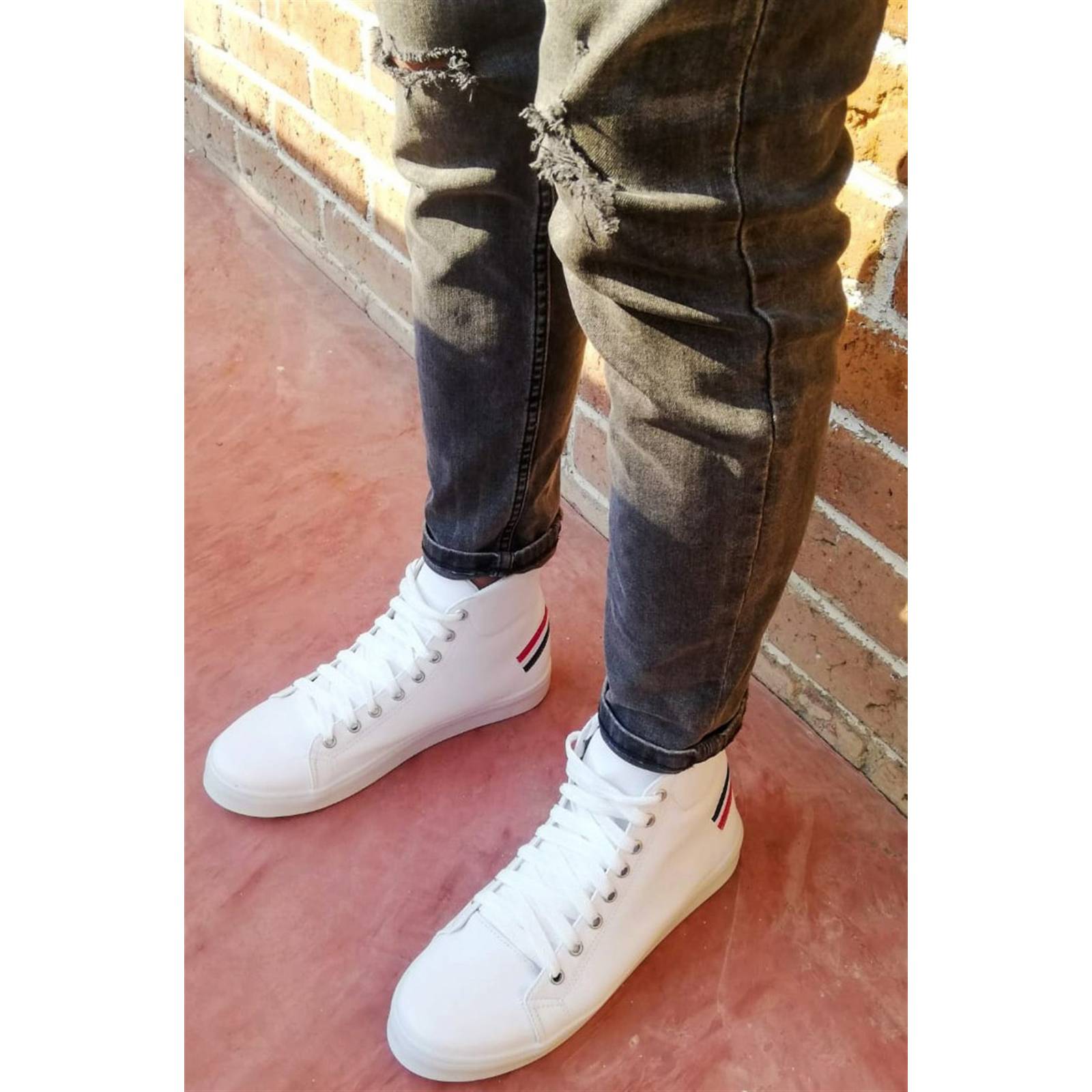Tenis Bota Niño Juvenil Tomy Casual Clásico 700-BT Blancos