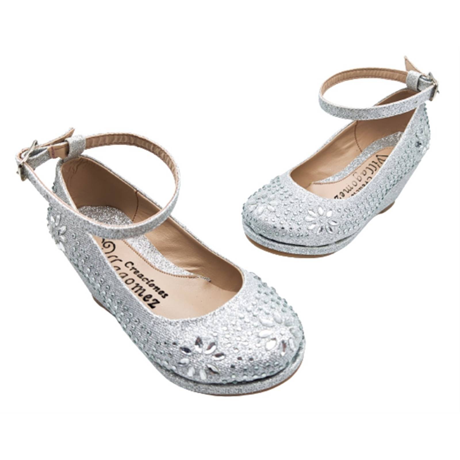 Zapatilla Tacón Princesa Niña Mujer Fiesta 021 Plata 22/26