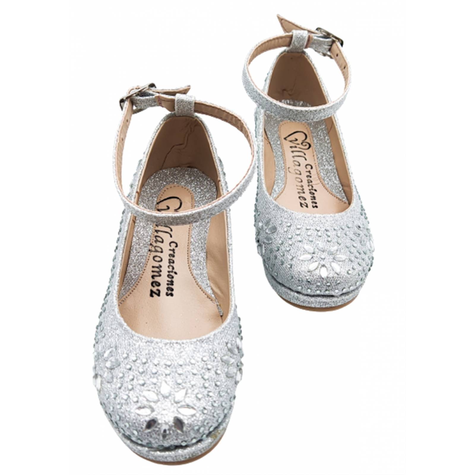 Zapatilla Tacón Princesa Niña Mujer Fiesta 021 Plata 22/26