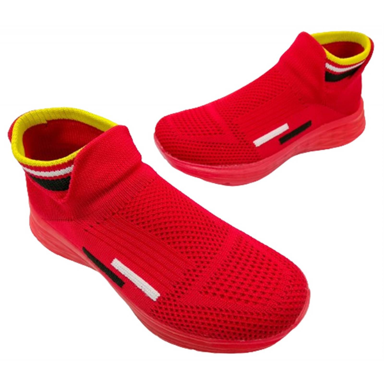 Tenis Calcetín Niño luces leds cómodo 6002-fr rojo12 al 21.5 (12.0 - 21.5).