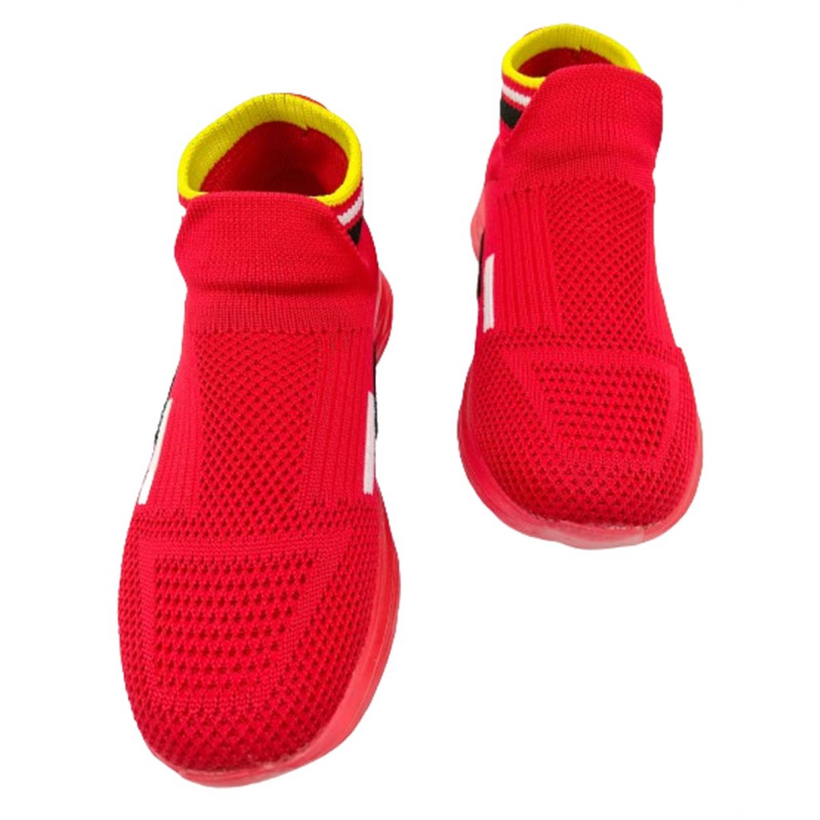 Tenis Calcetín Niño luces leds cómodo 6002-fr rojo12 al 21.5 (12.0 - 21.5).