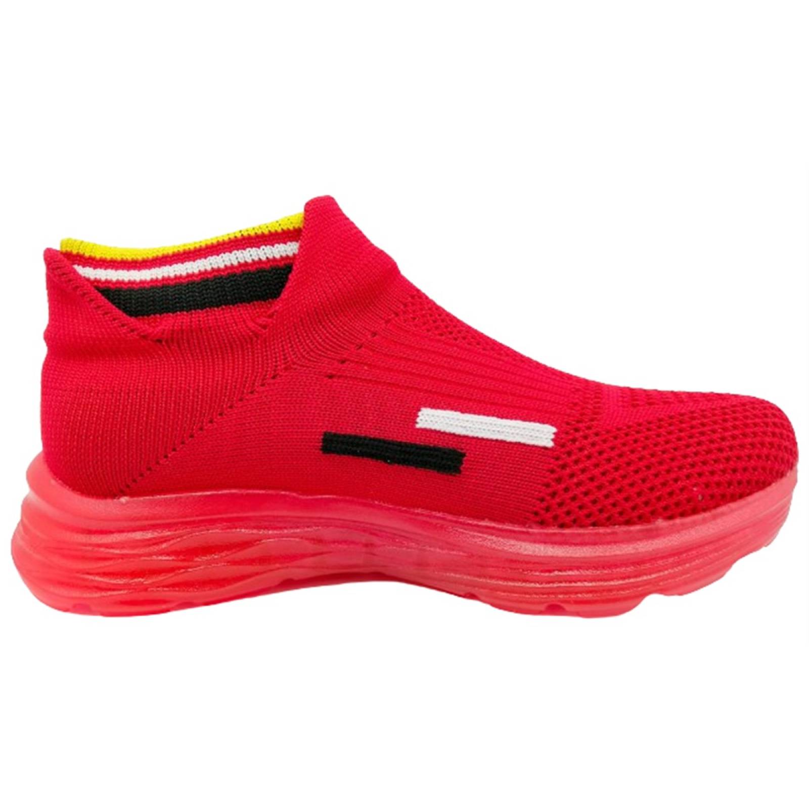 Tenis Calcetín Niño luces leds cómodo 6002-fr rojo12 al 21.5 (12.0 - 21.5).