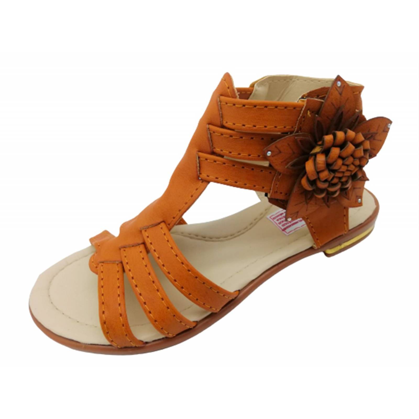 Sandalia Huarache Niña Mujer Playa Gladiador Romano Miel