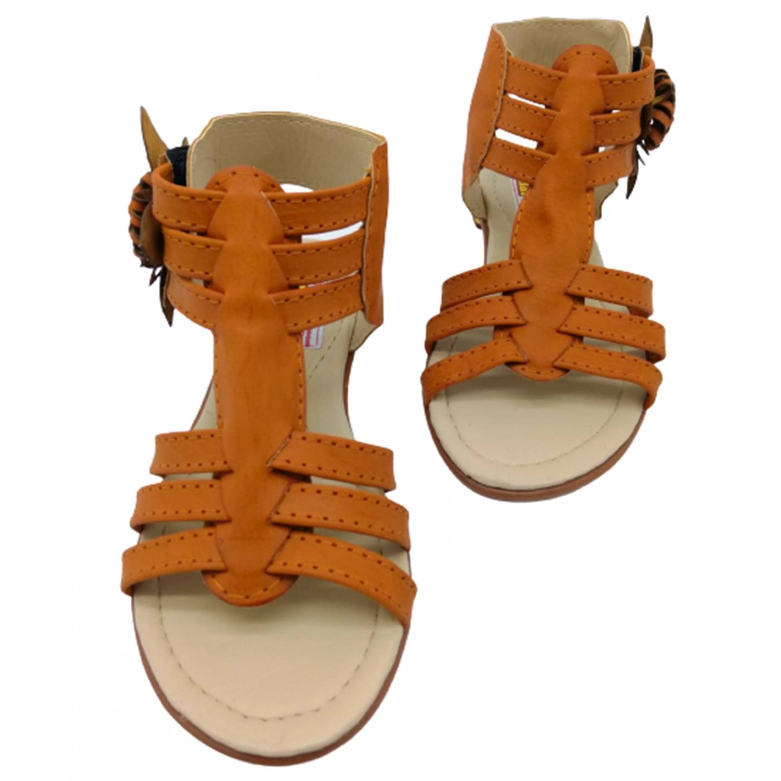 Sandalia Huarache Niña Mujer Playa Gladiador Romano Miel