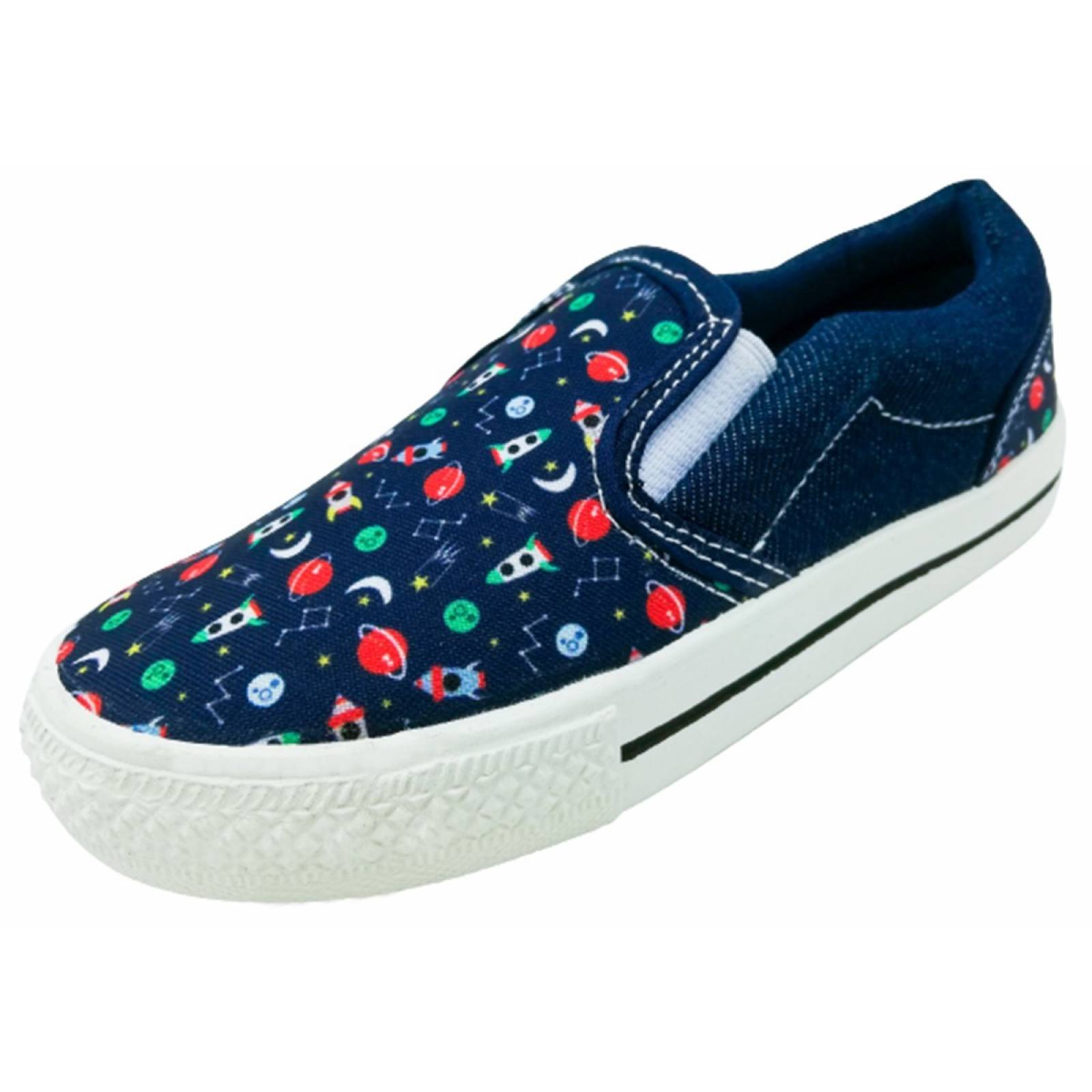 Tenis Niño Slip On Planetas Naves Galaxia 1046-ms Mezclilla (11.0 - 21.0)