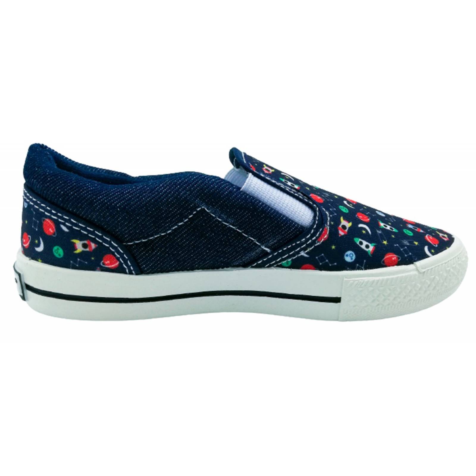Tenis Niño Slip On Planetas Naves Galaxia 1046-ms Mezclilla (11.0 - 21.0)