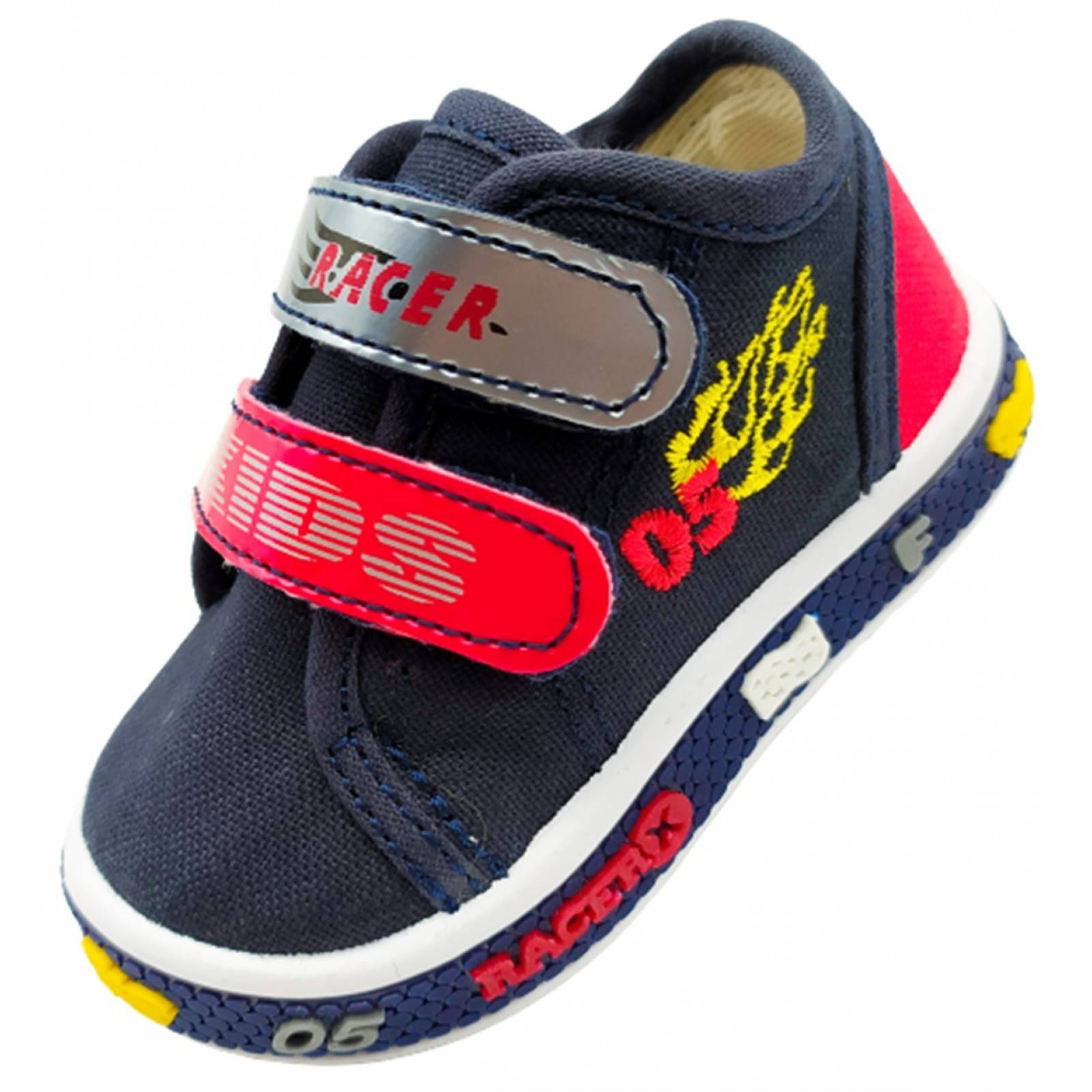 Tenis Niño Kids Vane Cómodo Lona Casuales 653-MR Marino Rojo (12.0 - 21.0)