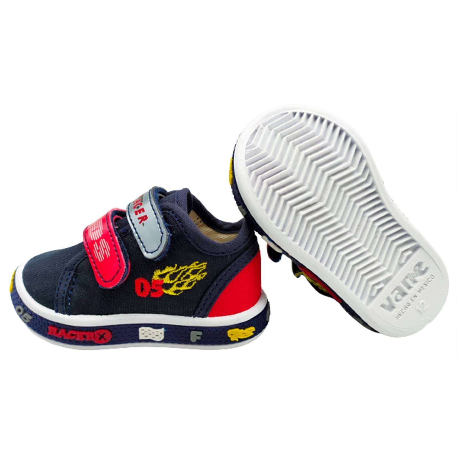 Tenis Niño Kids Vane Cómodo Lona Casuales 653-MR Marino Rojo (12.0 - 21.0)