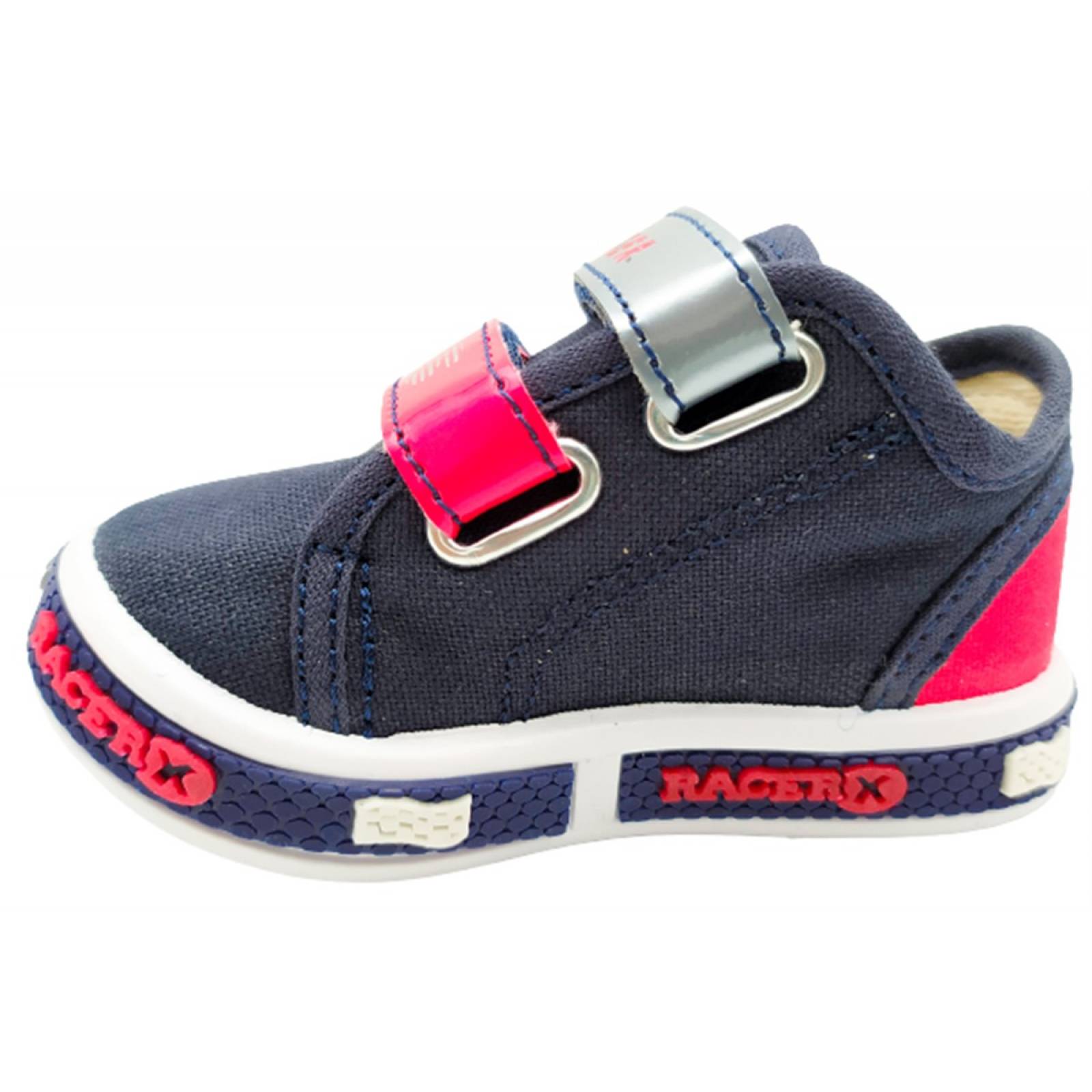 Tenis Niño Kids Vane Cómodo Lona Casuales 653-MR Marino Rojo (12.0 - 21.0)