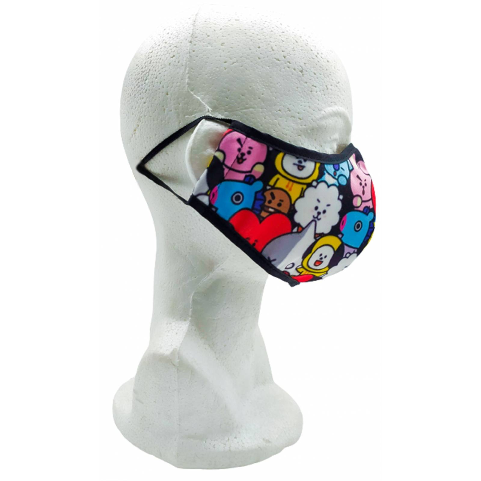 Cubrebocas Juvenil K-pop Tapabocas BTS Moda BT21-CB-N Negro