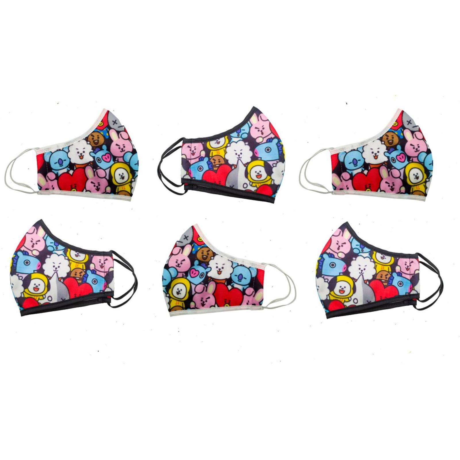 Cubrebocas Juvenil K-pop Tapabocas BTS Moda BT21-CB-N Negro