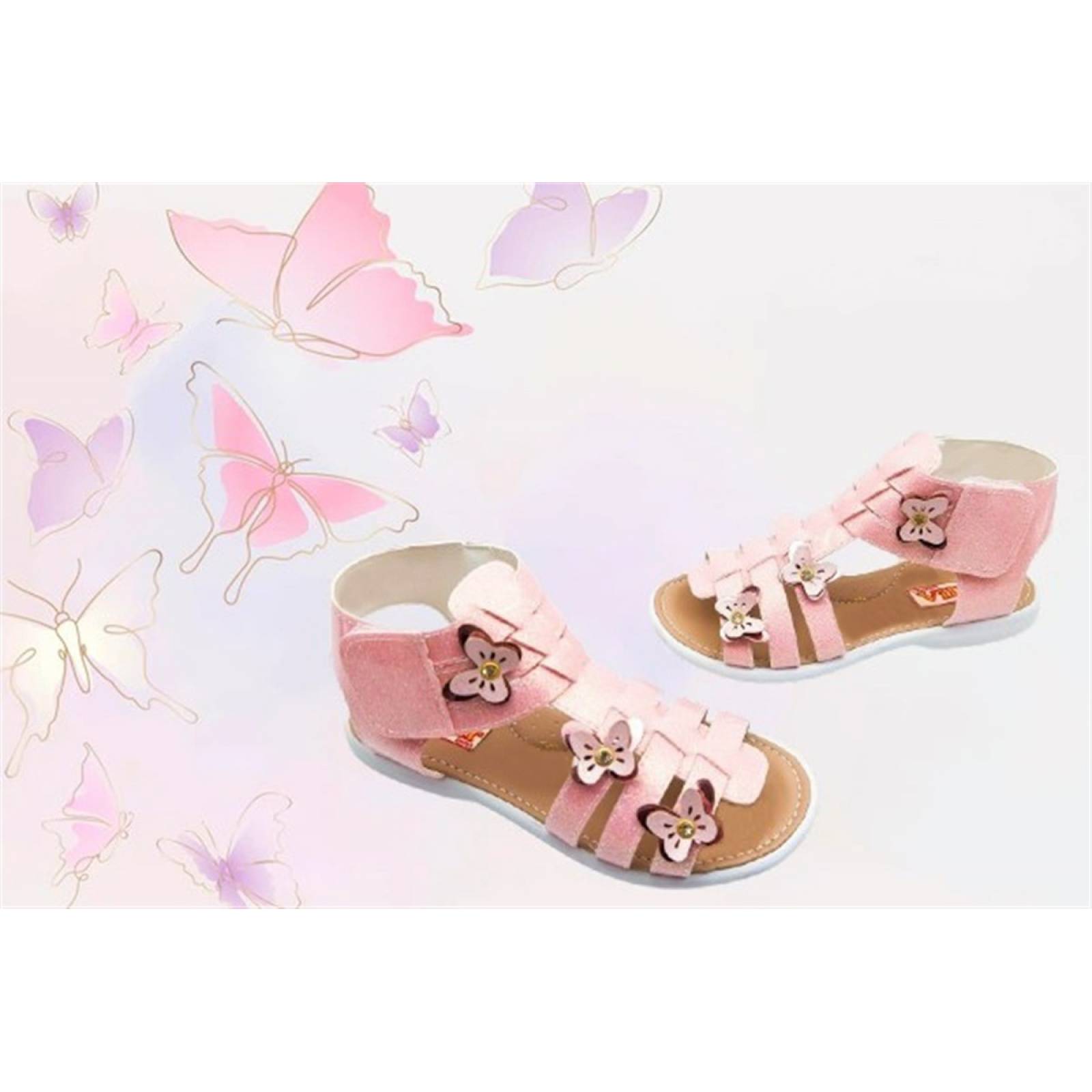 Sandalia Huarache Arco Soporte Niñas Mariposas 59-2-R Rosas (12.0 - 21.5)