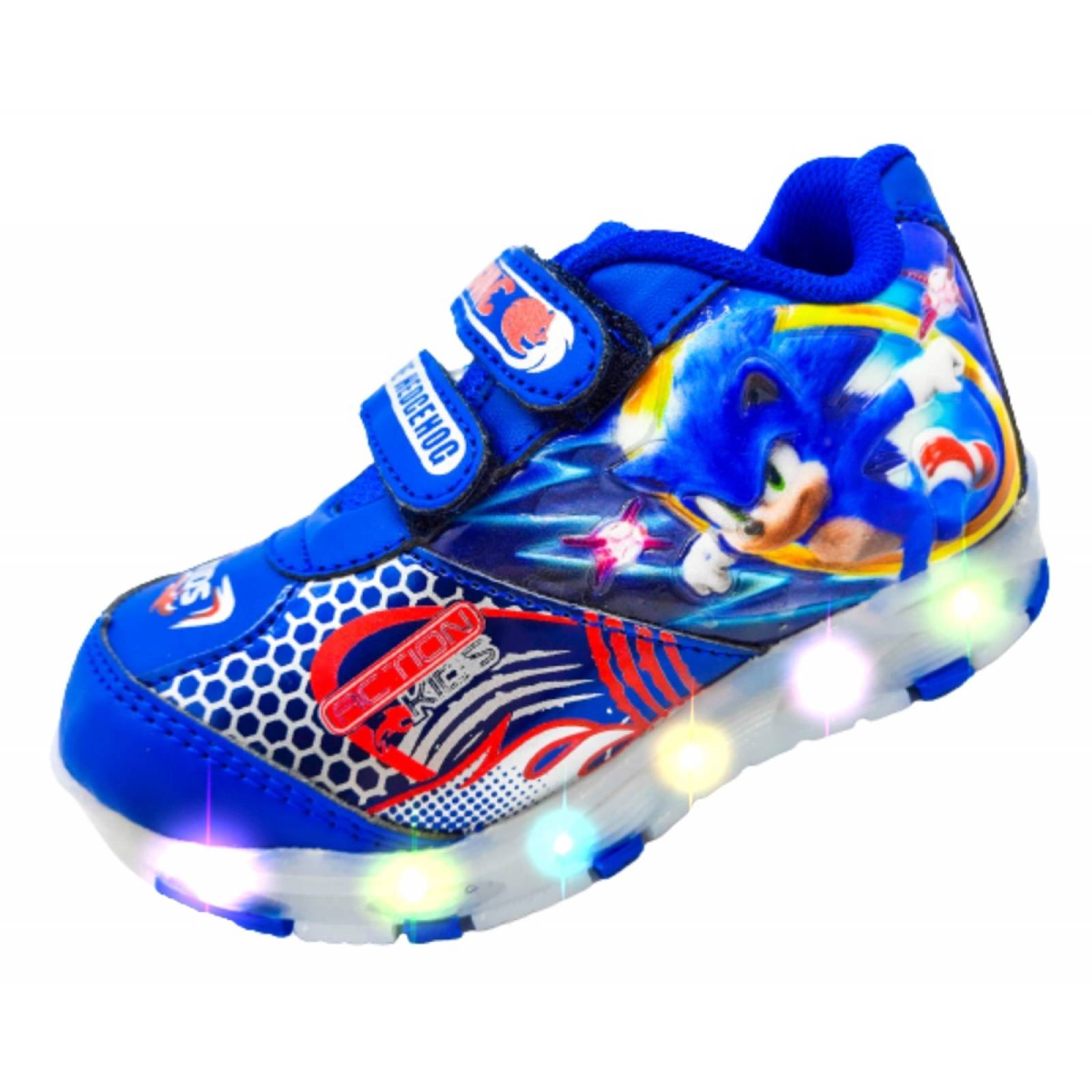 Tenis Niños Sonic Luces Leds The Hedgehog Juego 779-AR Azul (12.0 - 21.5).