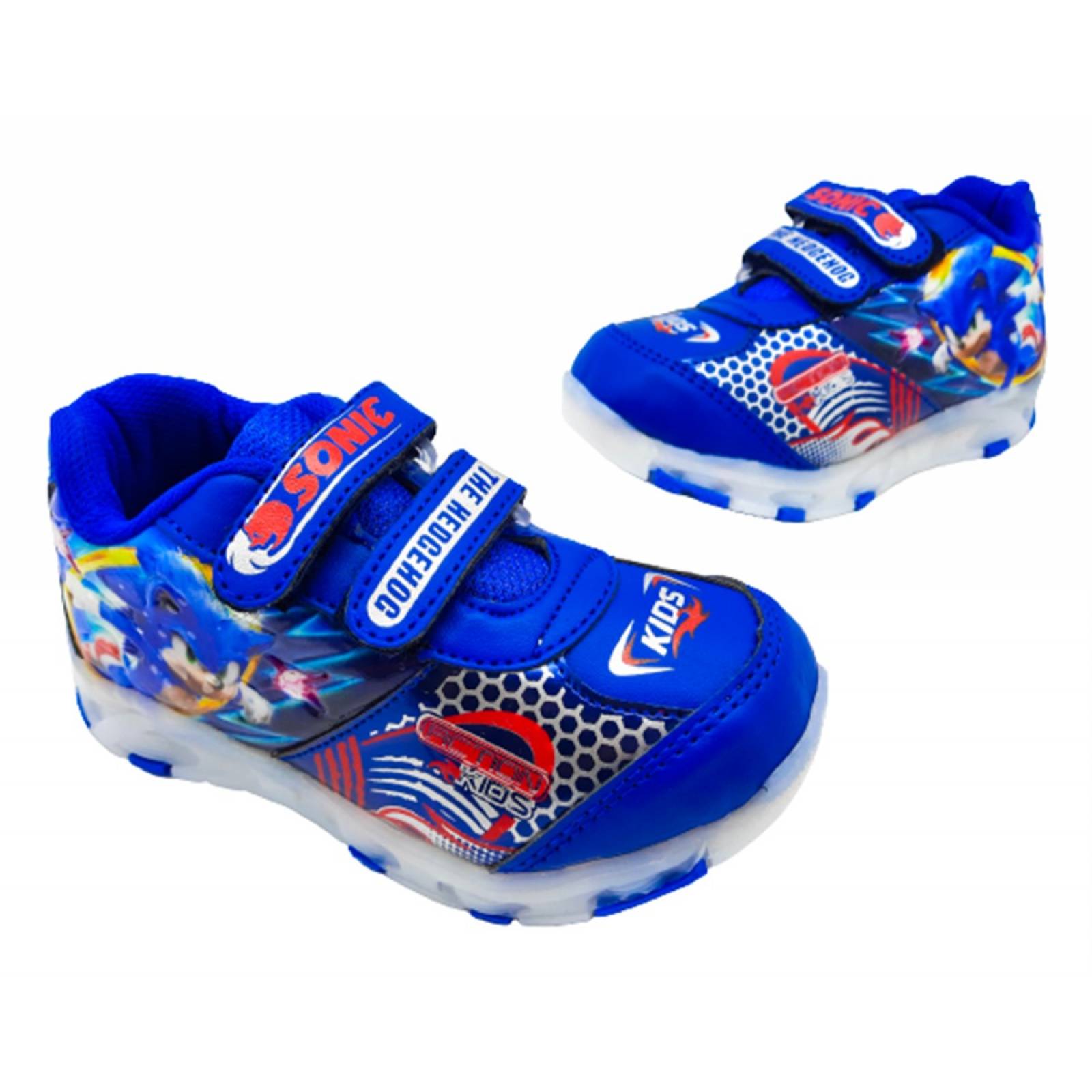 Tenis Niños Sonic Luces Leds The Hedgehog Juego 779-AR Azul (12.0 - 21.5).