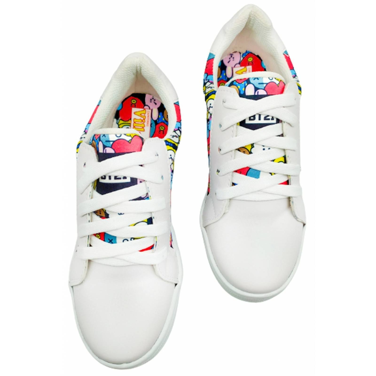 Tenis BT21-B Edición Limitada Urbano Moda K-pop Army Blanco
