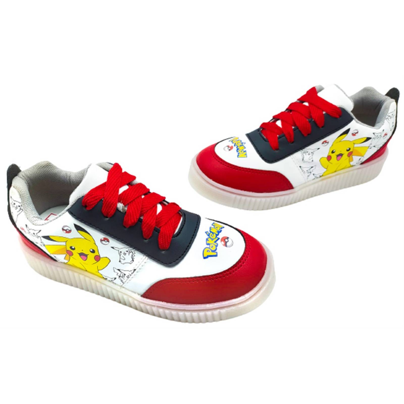 Tenis Pokemon Pikachu Niño Luces Leds Comodos 770-BOR 22-26.