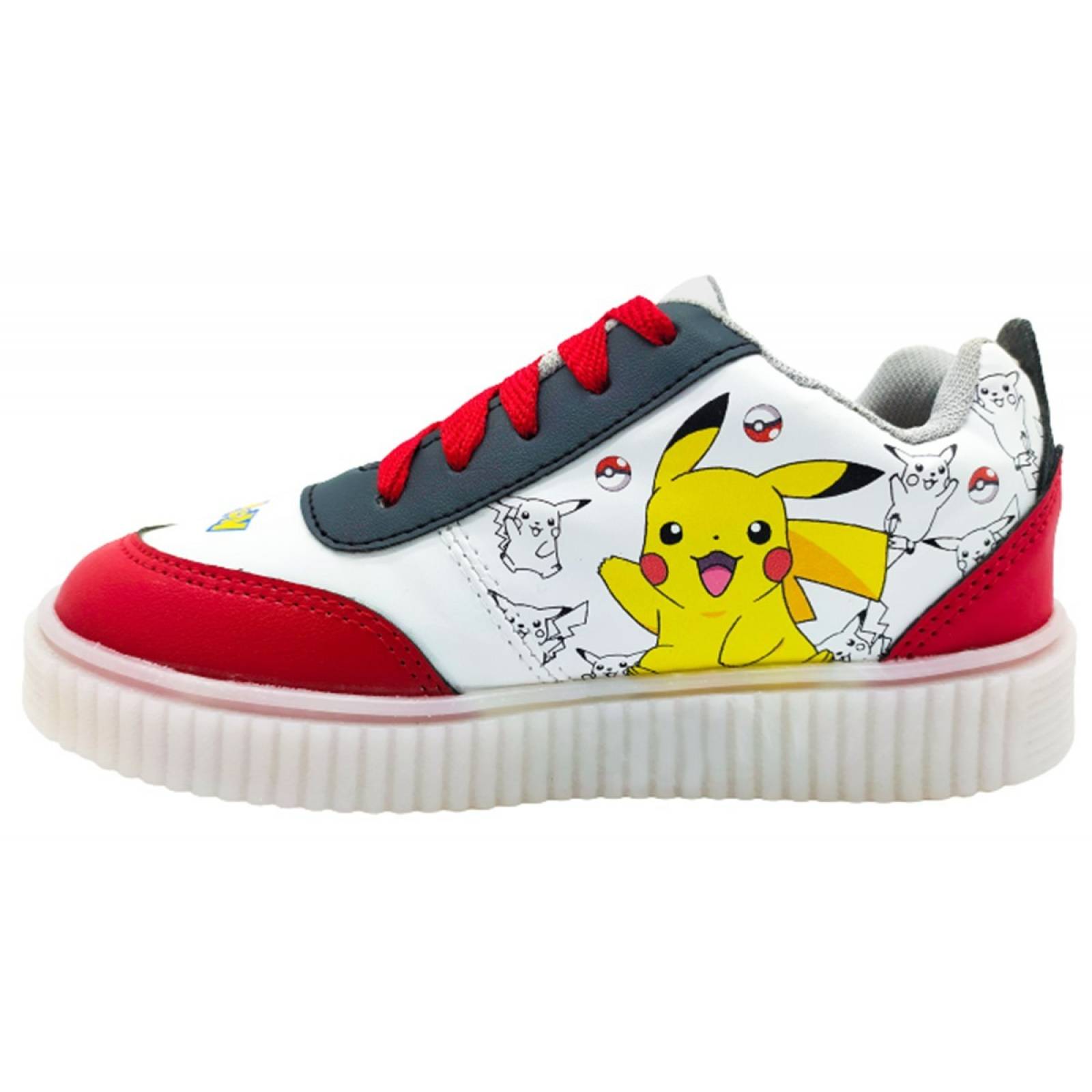 Tenis Pokemon Pikachu Niño Luces Leds Comodos 770-BOR 22-26.