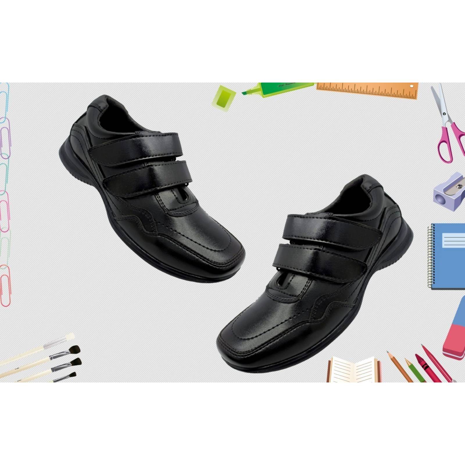 Zapato Niños Escolares Velcro Vestir Cómodos Elegantes 120-N (12.0 - 21.5)