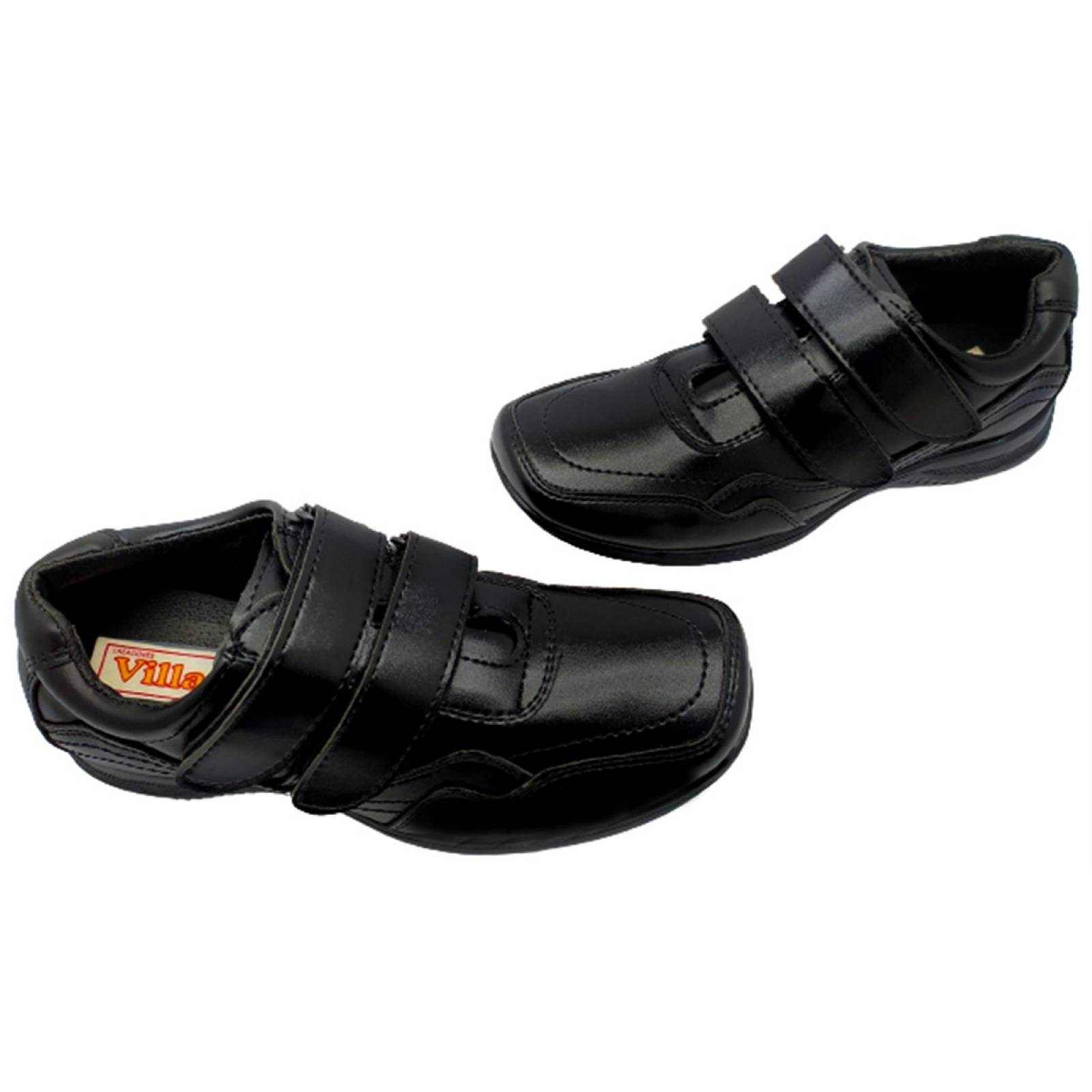 Zapato Niños Escolares Velcro Vestir Cómodos Elegantes 120-N (12.0 - 21.5)