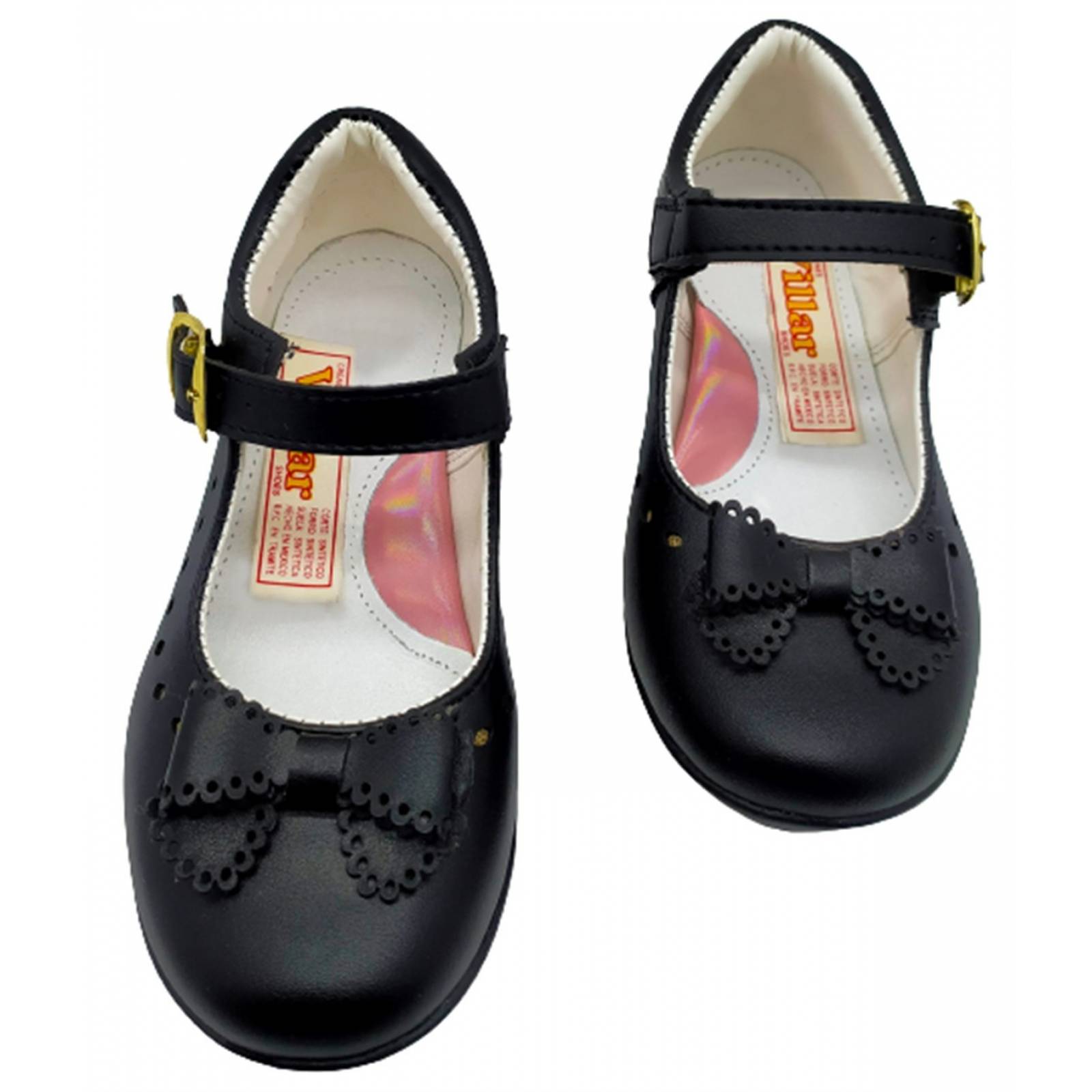 Zapatos Escolares Niñas Arco Soporte Flats Negros Cómodos 21-462-N