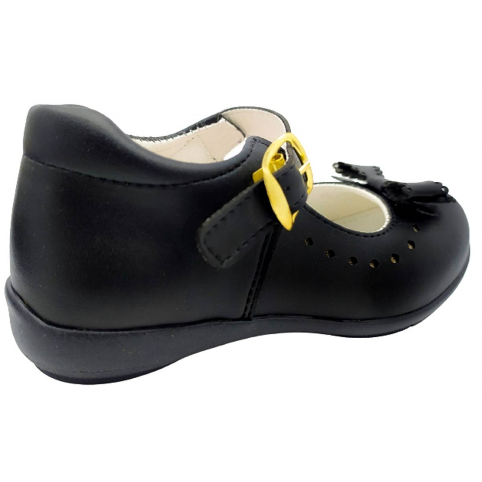 Zapatos Escolares Niñas Arco Soporte Flats Negros Cómodos 21-462-N