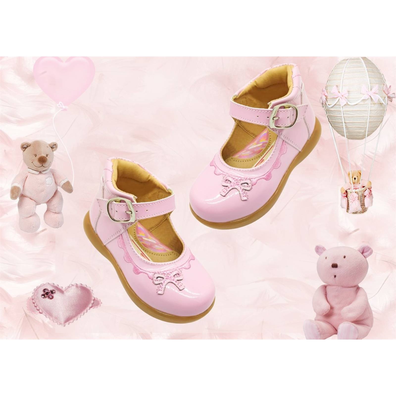 Zapato Niña Bota Arco Soporte Charol Rosa Casuales 81-468-CR (12.0 - 17.5)