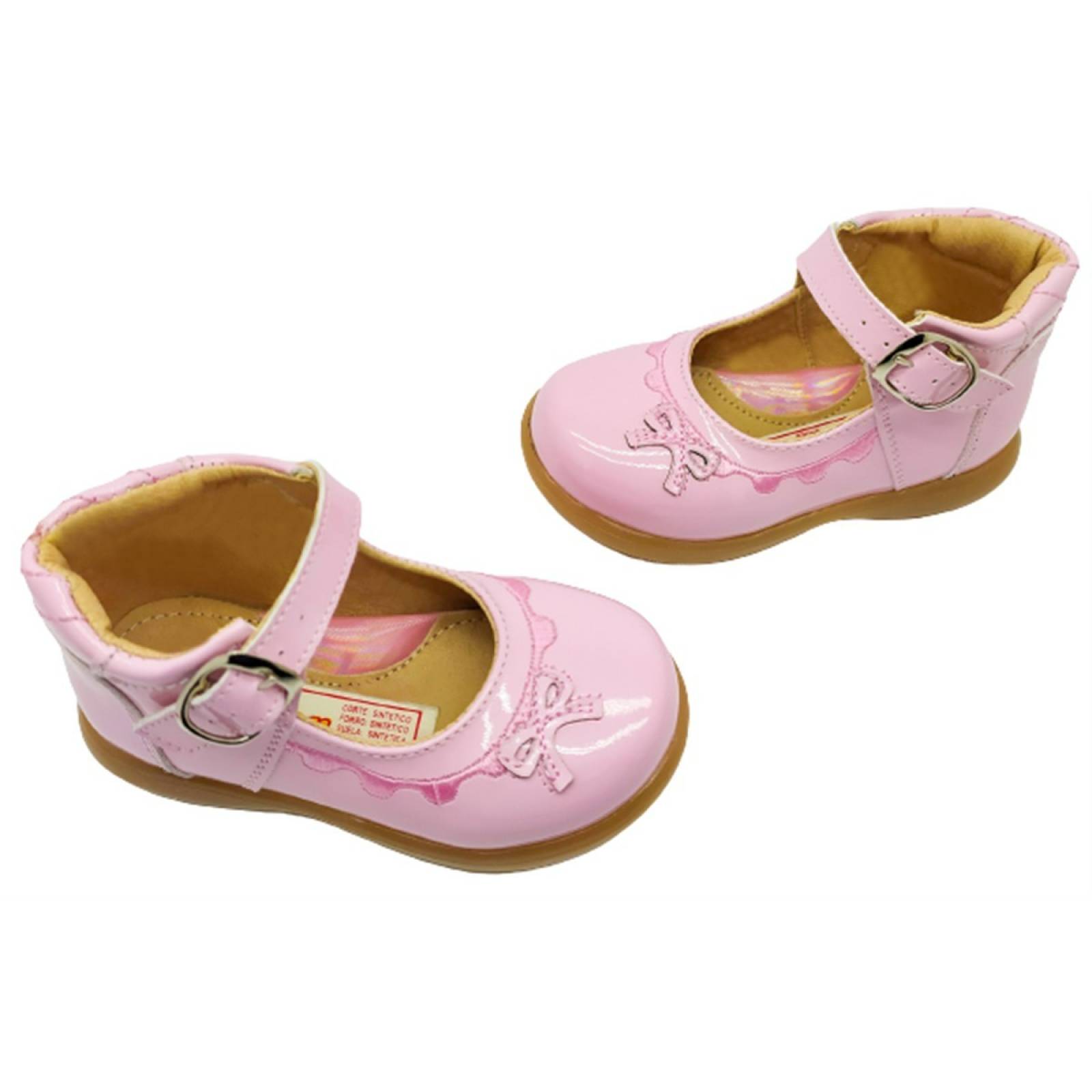 Zapato Niña Bota Arco Soporte Charol Rosa Casuales 81-468-CR (12.0 - 17.5)