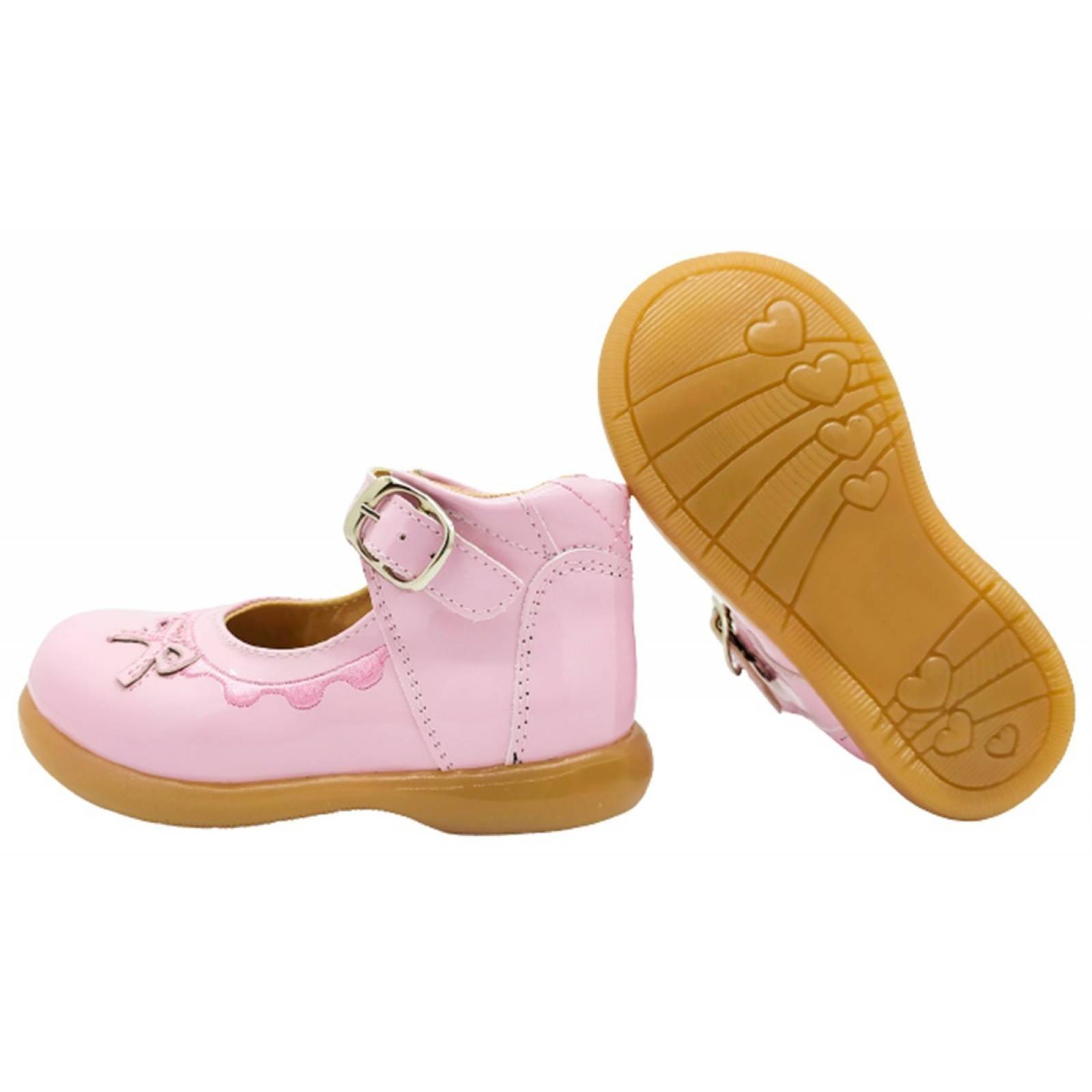 Zapato Niña Bota Arco Soporte Charol Rosa Casuales 81-468-CR (12.0 - 17.5)