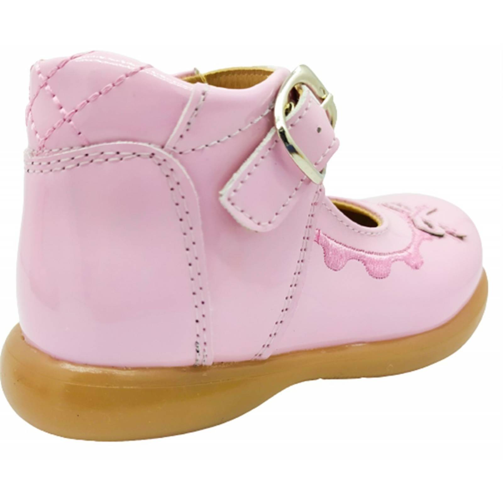 Zapato Niña Bota Arco Soporte Charol Rosa Casuales 81-468-CR (12.0 - 17.5)