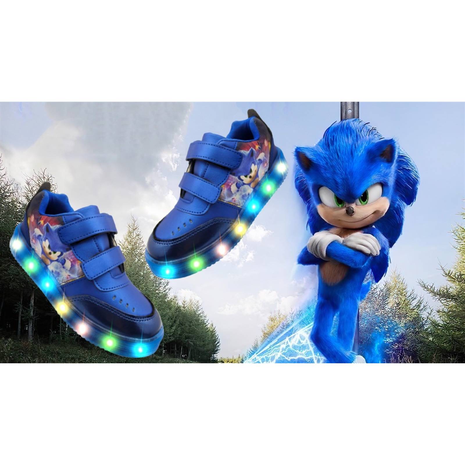 Tenis Niño Sonic Luces Led The Hedgehog Juego 770-rs 12-21.5