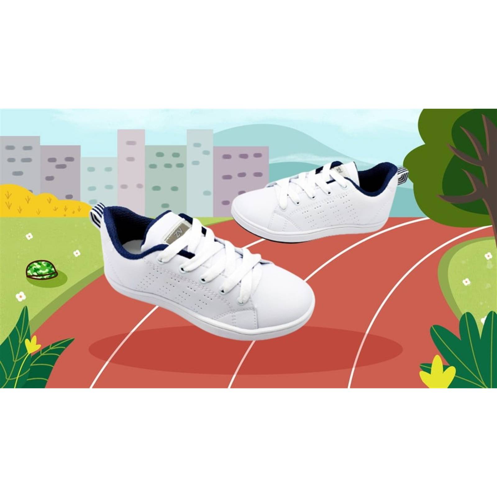Tenis Niño Escolares Blancos Arco Ortopédico 250-bm 22 al 30