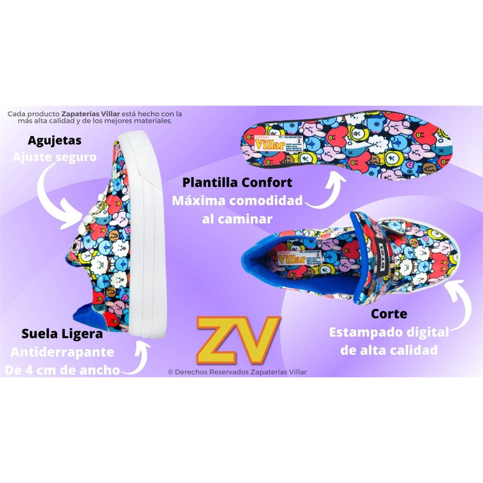 Tenis Bt21 Personajes BTS Army Moda K-pop Juvenil 422-2-BT21