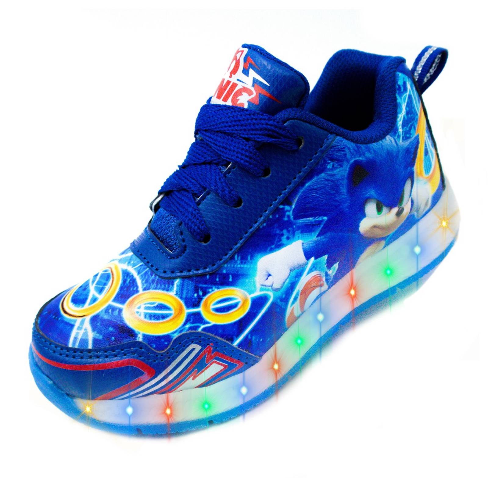 Tenis Niños Sonic The Hedgehog Luces Leds Juego Azul 819-AR (12.0 - 21.5).