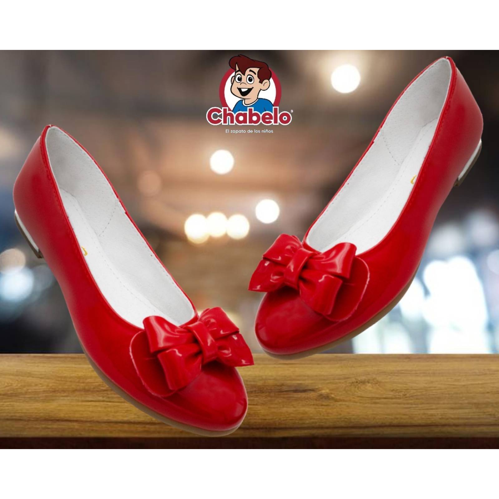 Zapato Balerina Chabelo Niñas Charol Rojo 82302-4-C 21.5-26