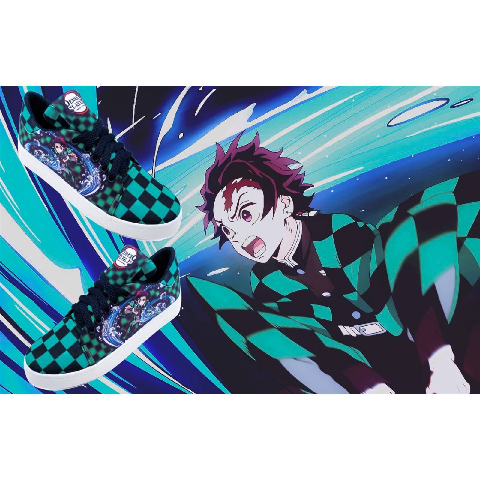 Tenis Tanjiro Kamado Demon Slayer Anime Agujeta Moda 427-NVT