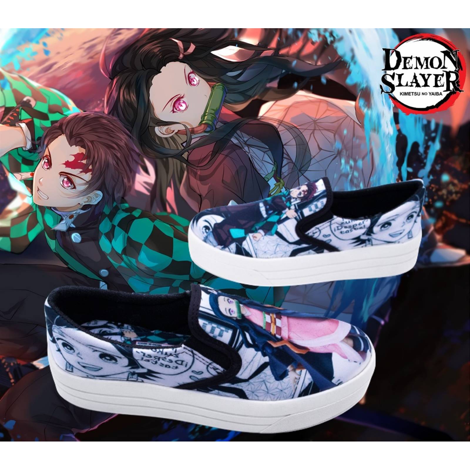 Tenis Nezuko Tanjiro Kamado Anime Elástico Slip On 430-2-BNT