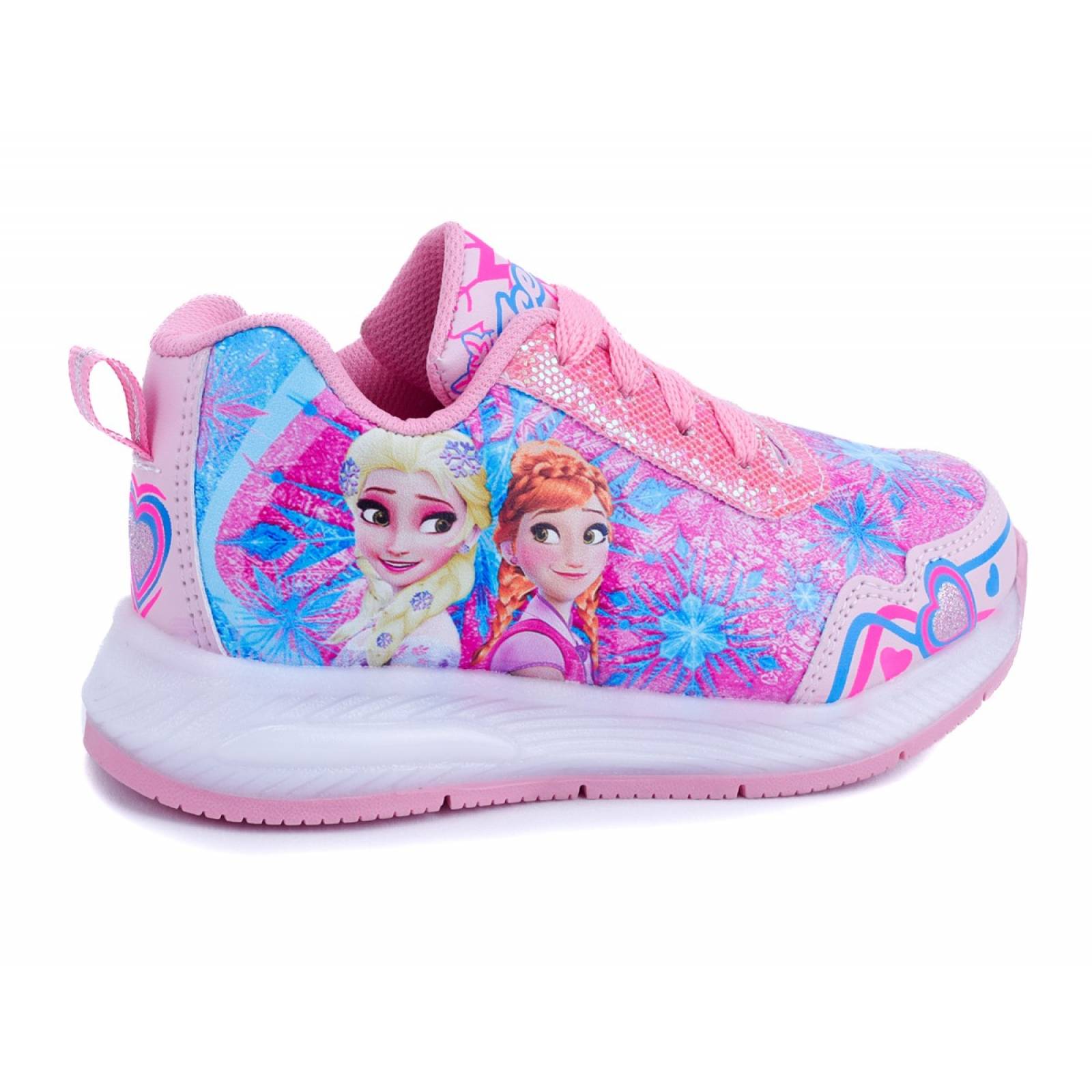 Tenis Niña Luces leds Princesas Elsa Y Ana 800-rp Rosa (12.0 - 21.5).