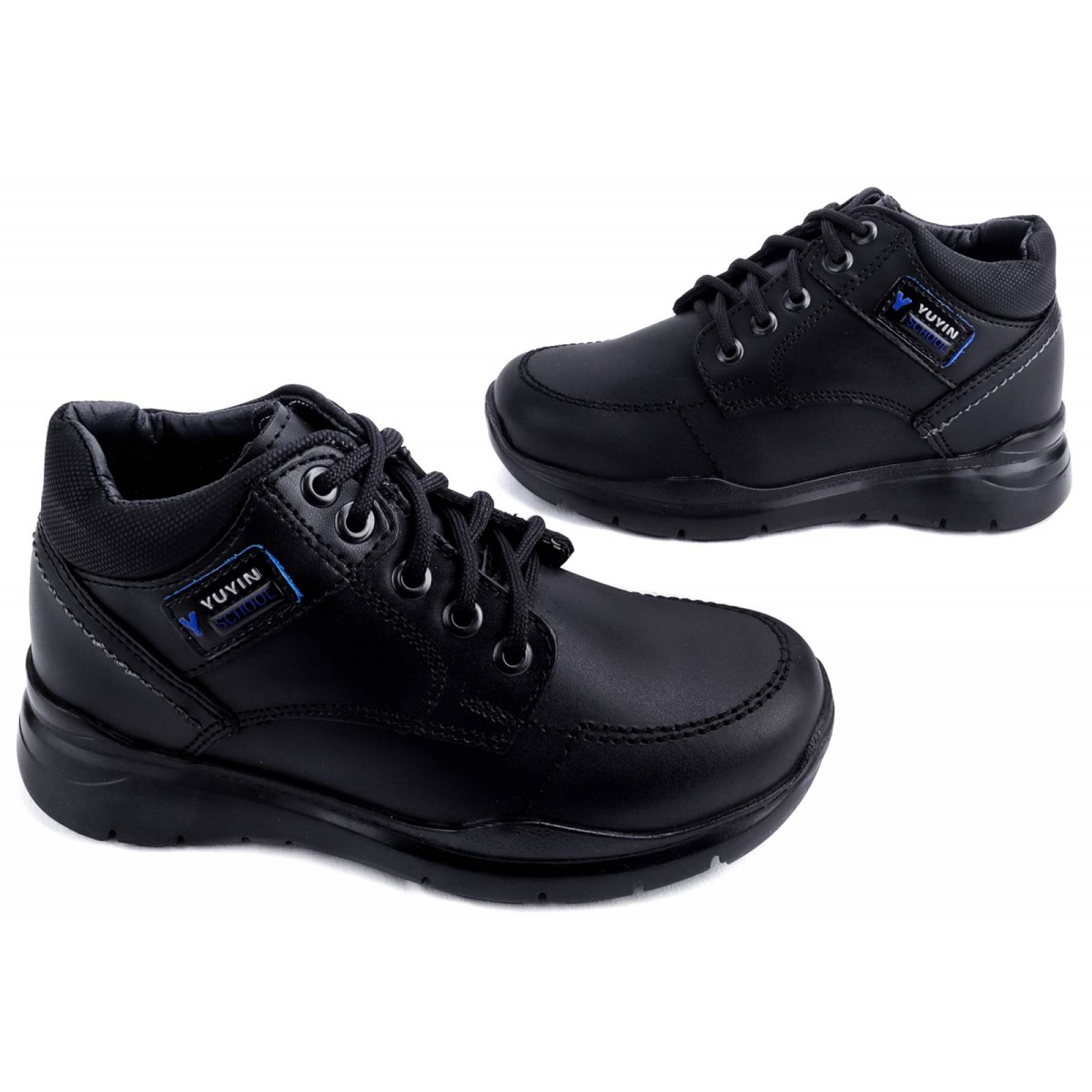 Zapato Botas Escolares Yuyin 100% Piel Arco 20231-N (12.0 - 21.5)