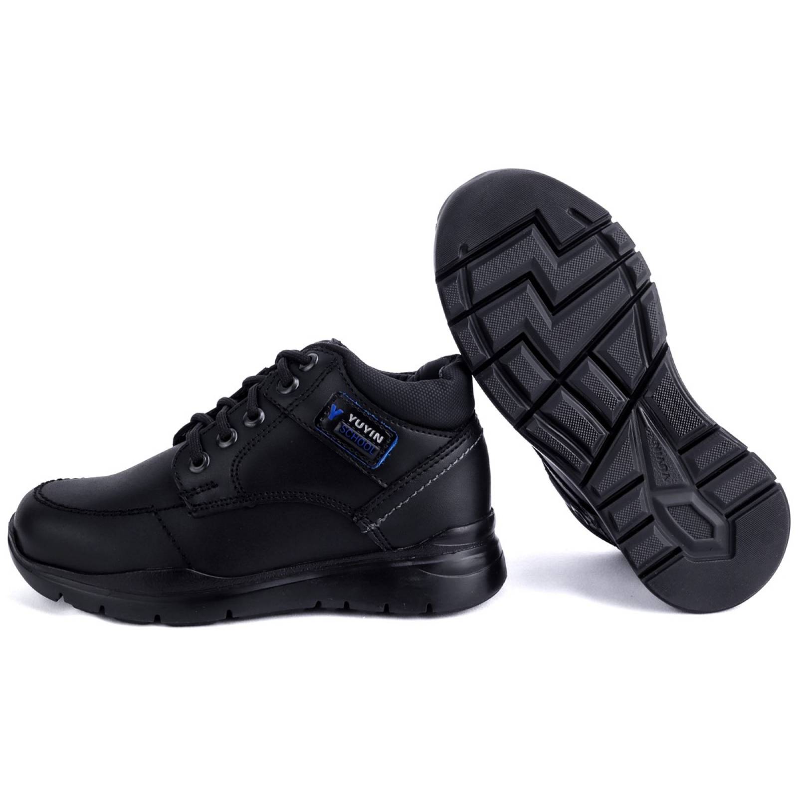 Zapato Botas Escolares Yuyin 100% Piel Arco 20231-N (12.0 - 21.5)