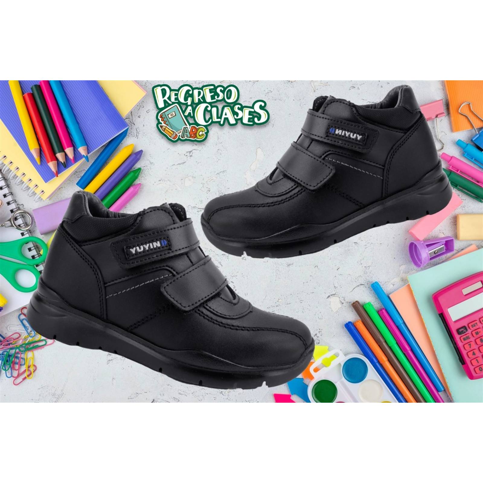 Zapato Botas Escolares Yuyin 100% Piel Arco 20230-N (12.0 - 21.5)