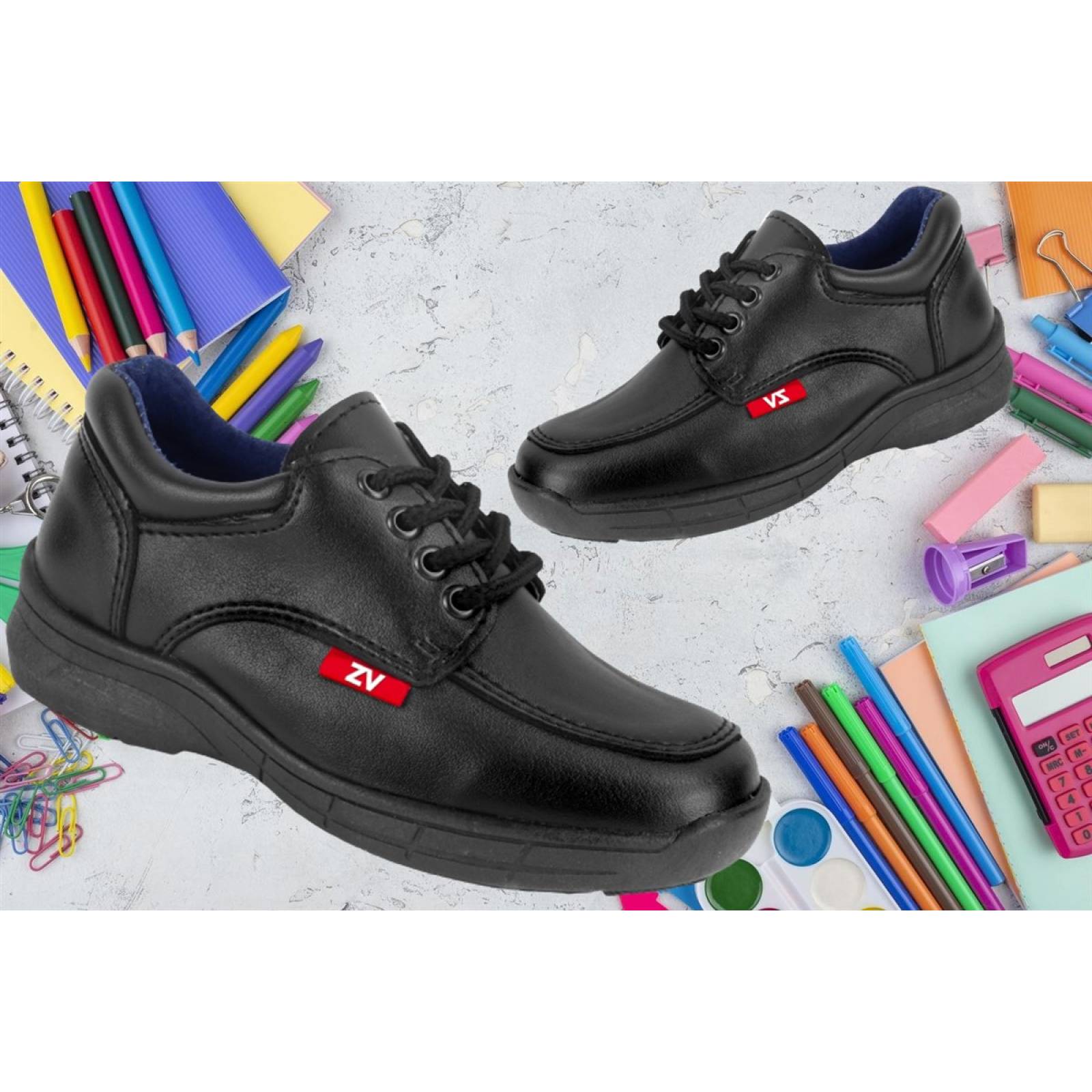 Zapatos Niño Escolares Vestir Arco Ortopedico Cosidos 6002-N (12.0 - 21.5)