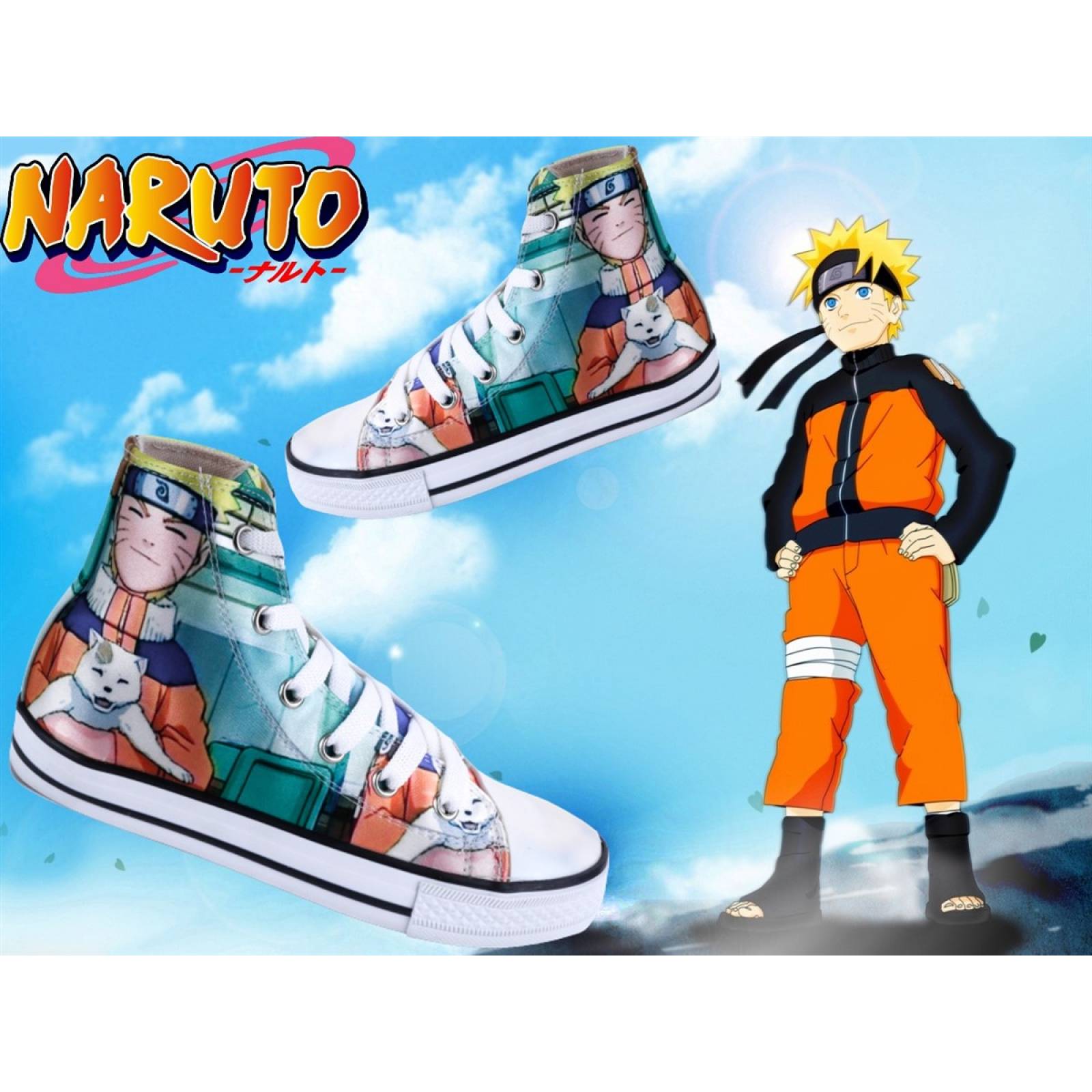 Tenis Bota Naruto Shipuden Manga Anime Agujeta Urbano 870-BN