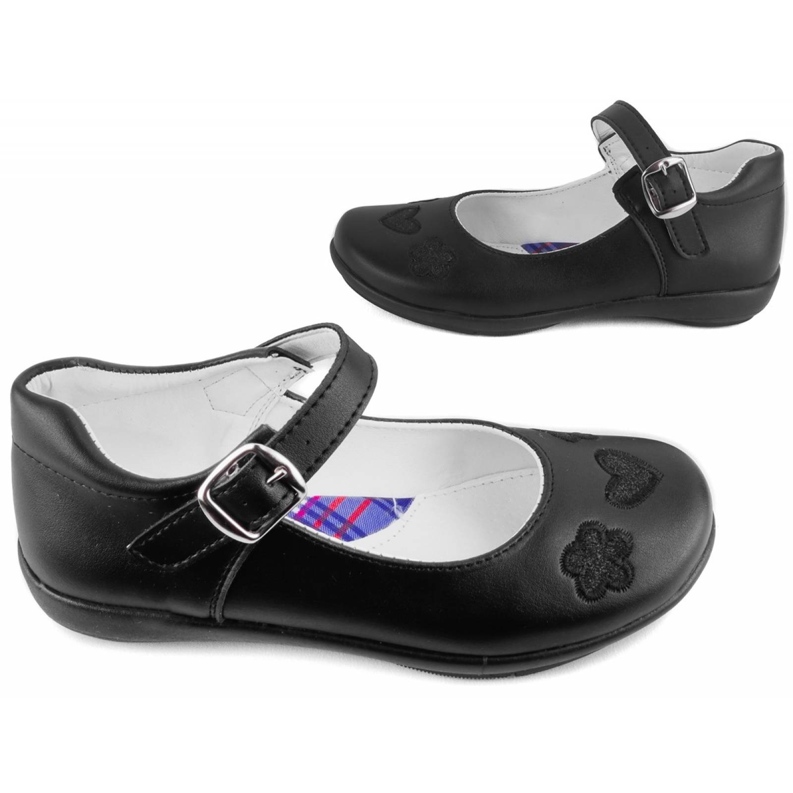 Zapato Escolares Niña Arco Soporte Flats Negros 2395-N 22-26