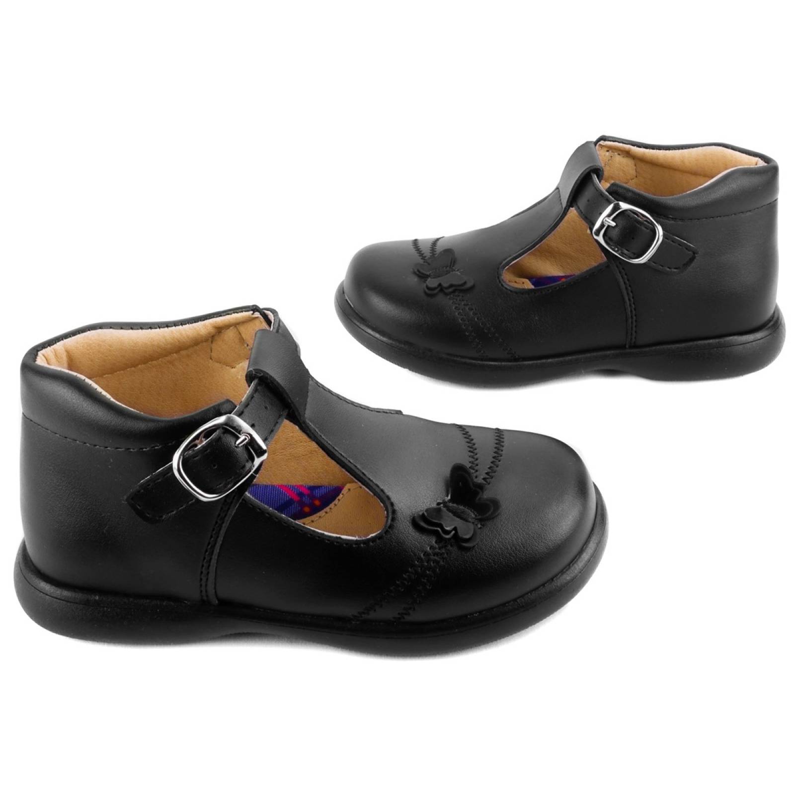 Zapatos Bota Escolares 100% Piel Arco Soporte Negros 2240-N (12.0 - 17.5)