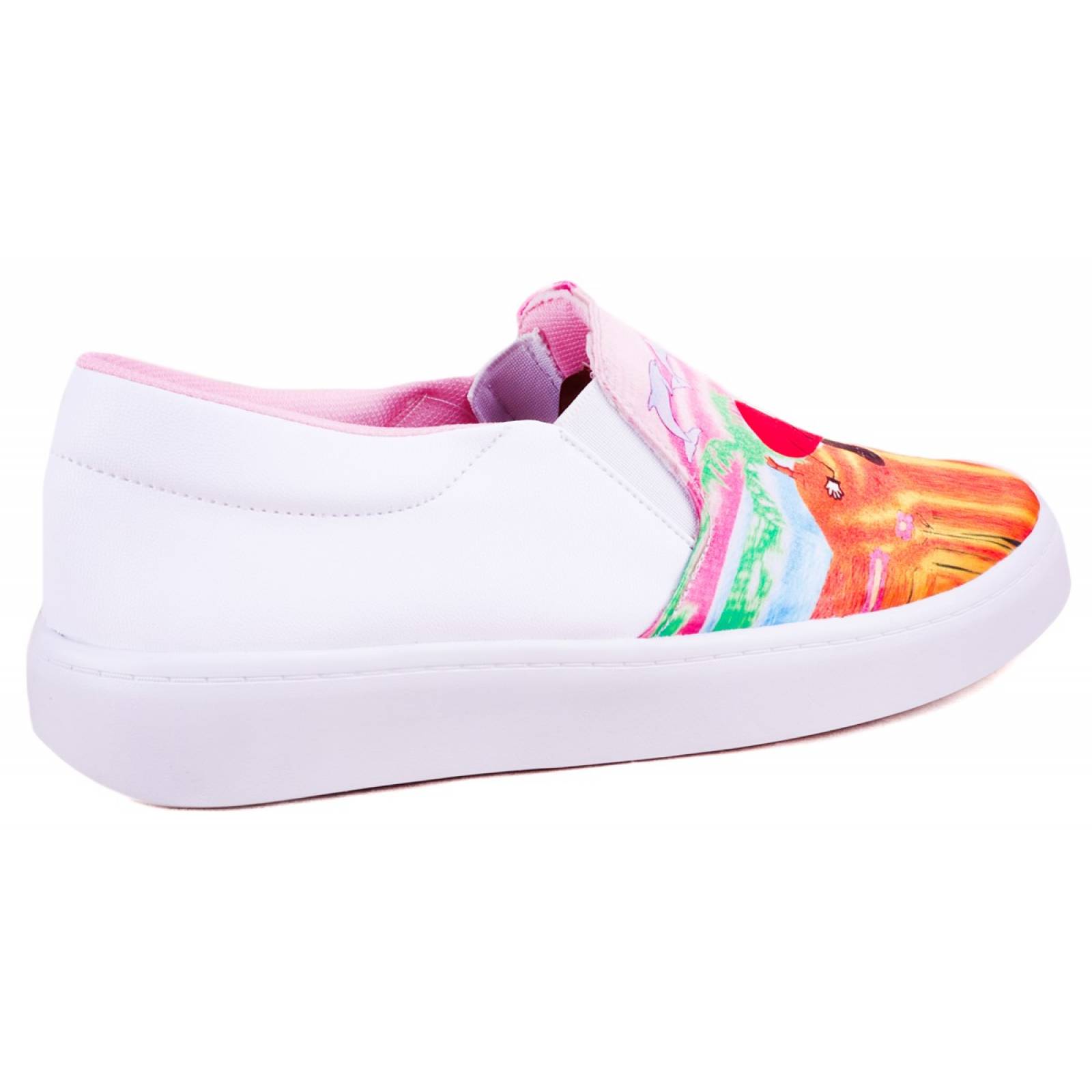 Tenis Bad Bunny Corazon Slip On Moda Cómodos 440-BB Blancos