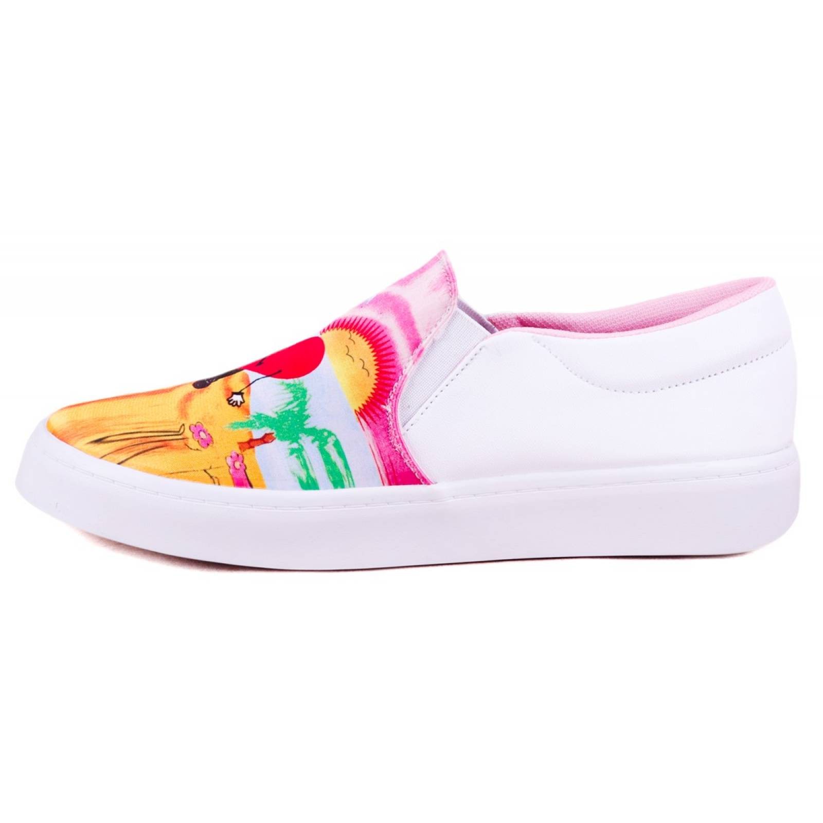 Tenis Bad Bunny Corazon Slip On Moda Cómodos 440-BB Blancos